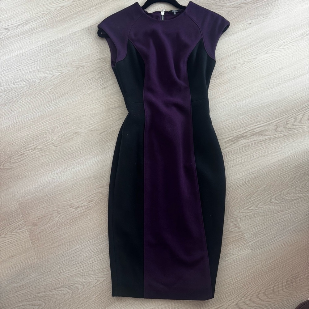 Raoul Purple and Black Midi Dress